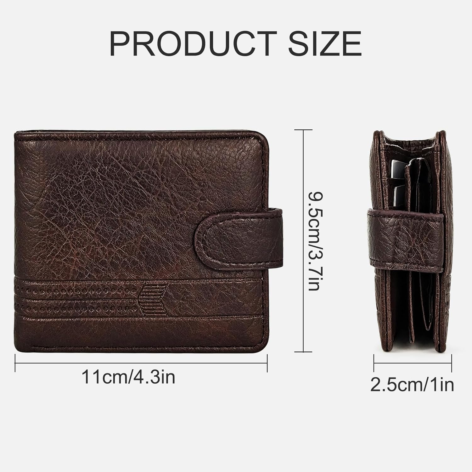 Men's Wallet, Soft Leather, Bifold, Brown